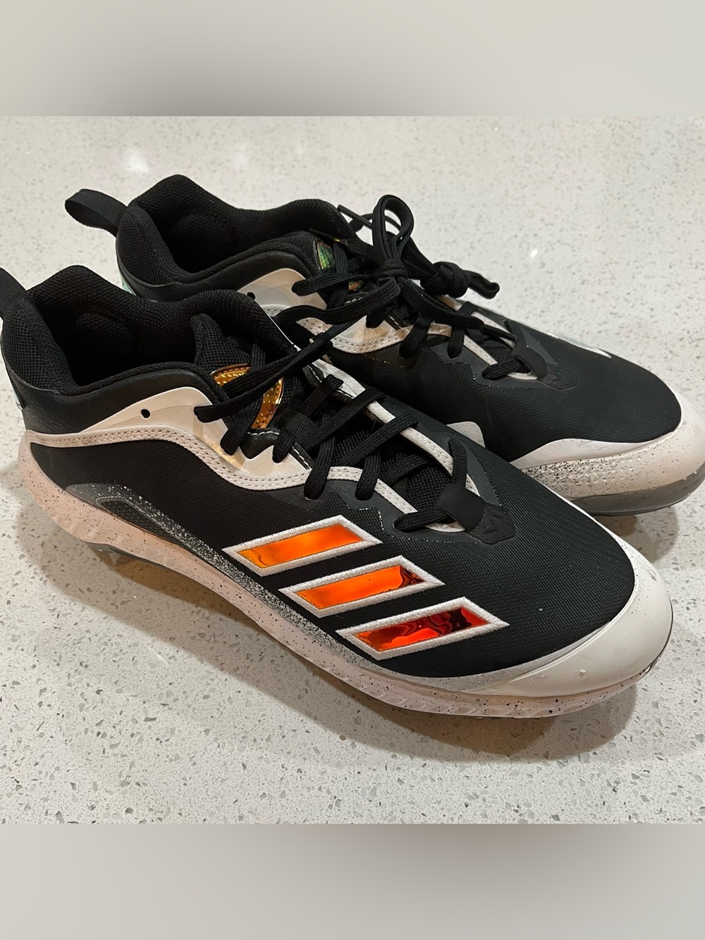 Adidas Icon 6 Bounce ECP EH2378 Ironskin BLK Baseball Cleats Metal Size 11.5 NEW